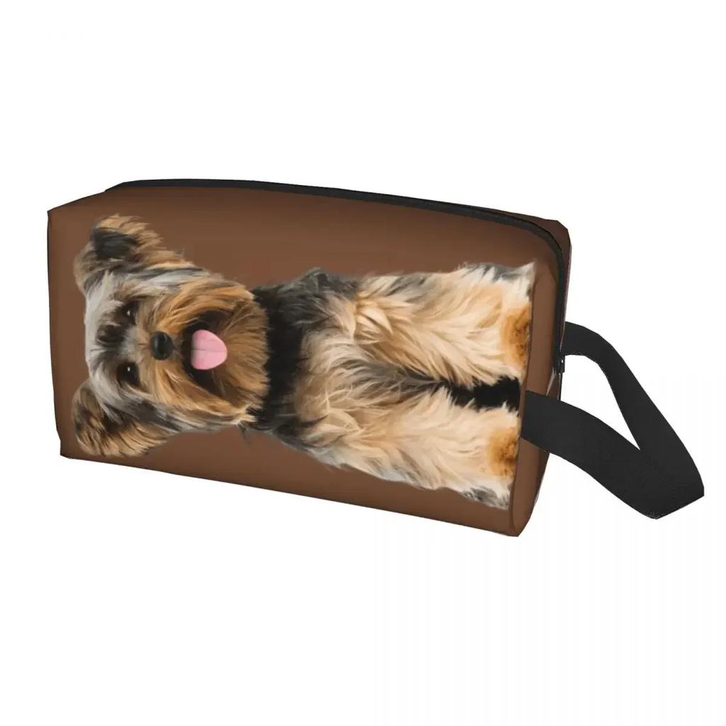 Travel Peeking Dog Jack Russell Terrier Toiletry Bag Portable Cosmetic Makeup Organizer for Women Beauty Storage Dopp Kit Box