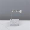 Practical Toothbrush Holder Rack with Premium Metal Construction and Textured Marble Base Toothbrush Stand Decors