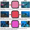Underwater Dive Filters for Gopro Hero 13 12 11 10 9 8 Black Waterproof Housing Diving Red Light Close-Up Macro Filters