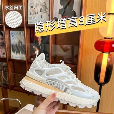 Binnenhoogteverhoging van 8 cm casual schoenen dames zomer nieuw zachte zool lichtgewicht dun gaas