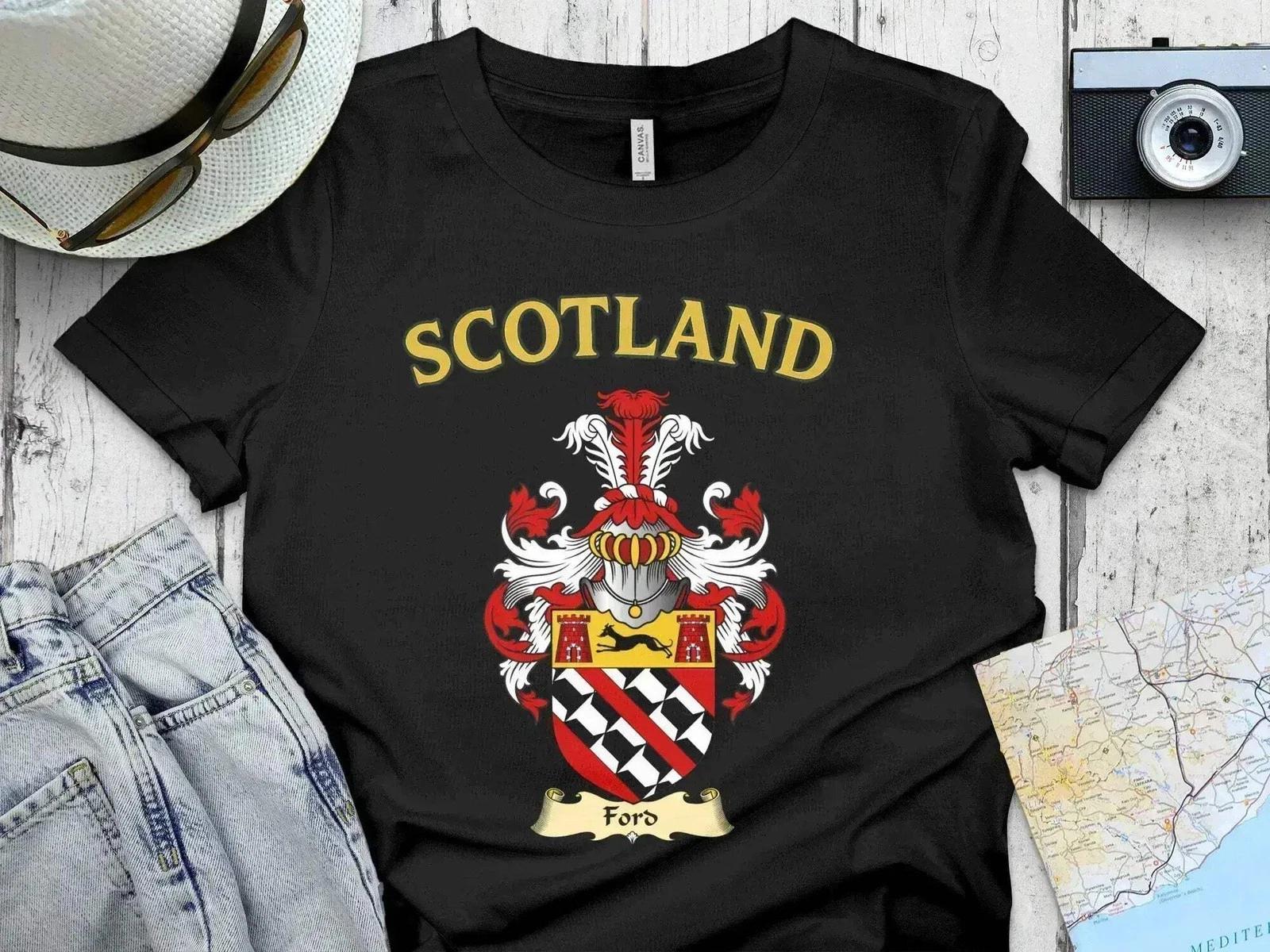 Ford Clan Scotland Coat of Arms Crest Graphic Design T-Shirt M