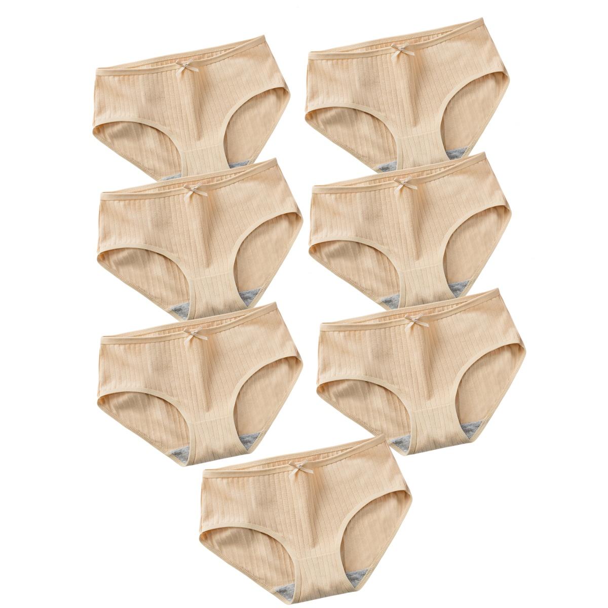 

7Pcs/Set Cotton Panties Low Waist Briefs Women Sexy Lingerie Female Underpants Panty Solid Color Breathable Underwear Intimates M&Set