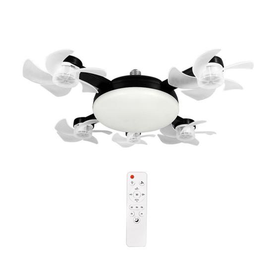 Ventilatore da Soffitto con Luce 3/4/5 Pale e Telecomando, 2-in-1 LED Silenzioso tipo Drone per Ventilazione Soggiorno, Pale Pieghevoli, 3 Velocità Dimmerabile, Attacco E27 per
