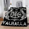 1pc Black Viking Soft Plush Blanket, Warm Blanket Living Room Blanket Bedroom Bed Sofa Picnic Travel Camping Car Sleeping Blanke