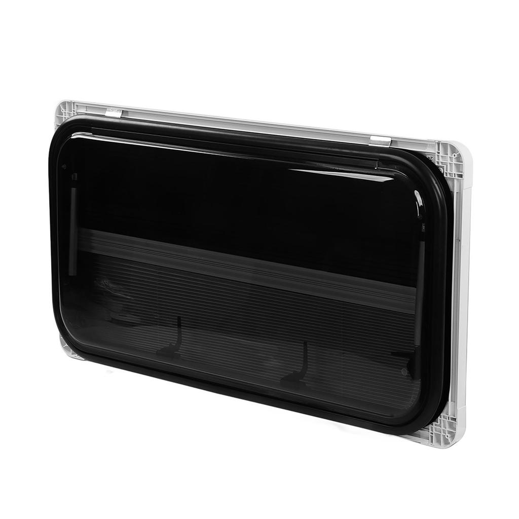 RV Push Out Window L1000 H500mm with Sunshade Curtain 75° Opening Angle Acrylic Glass Anti UV Alumin