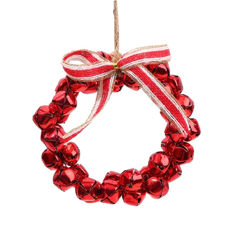 Christmas Bell Ornament Metal Christmas Bell Decoration For Front Door Christmas Tree Holiday Hanging Decoration красный
