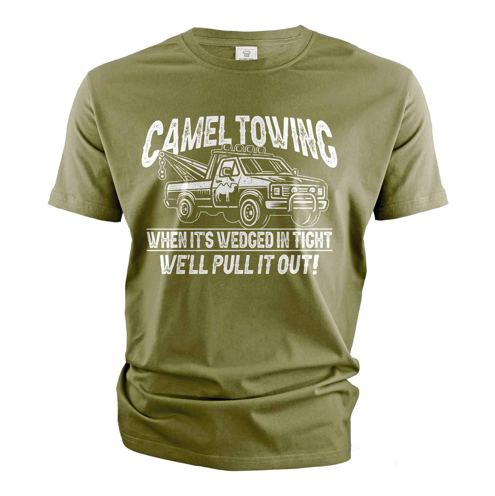 Men s Funny Camel towing T-Shirt Mens Womens Tees Top double meaning humor humorous tee joke shirt L