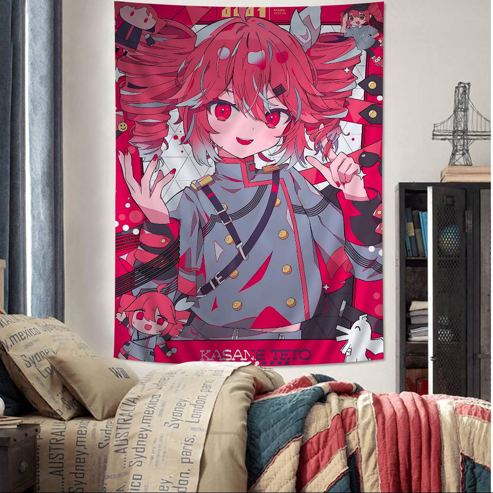 

Popular Virtual Singer Kasane Teto Anime Printed Large Wall Tapestry Art Science Fiction Room Home Decor Decor Blanket 74x94cm(29x37in)