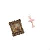 Hand Carved Floral Photo Frame Picture Holder Tabletop Wall Mounted Antique Ballerina Figurine Resin