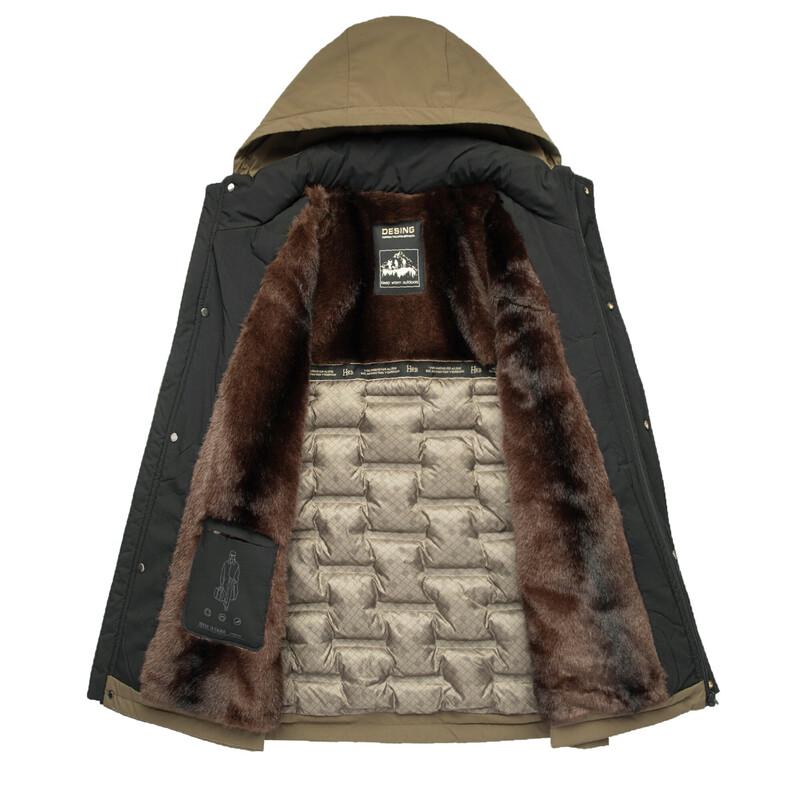 Hengyuanxiang Men's Detachable Hood Warm Parka Jacket