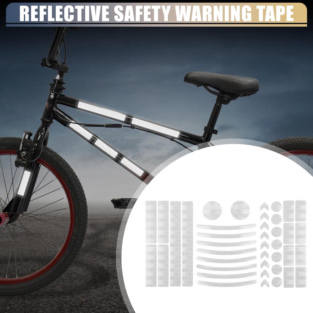 X AUTOHAUX 42 Stück Motorrad Antireflektierendes All Warnband Außen Reflektierende Streifen Mehrzweck PET Material Weiß