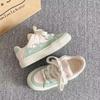 Korean Style Casual Platform Sneakers Women Cute Bread Shoes White Pink Blue