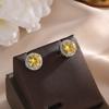 ZAKOL Classic Simple Round Zircon Stud Earrings for Women Men Shiny Blue Yellow AAA CZ Earring Exquisite Zircon Gift Wholesale