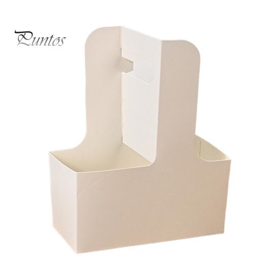 

10 шт. одноразовых контейнеров для напитков на вынос, держатель для 2 или 4 стаканов из картона с ручкой, контейнер для горячих или холодных напитков для доставки еды на вынос B