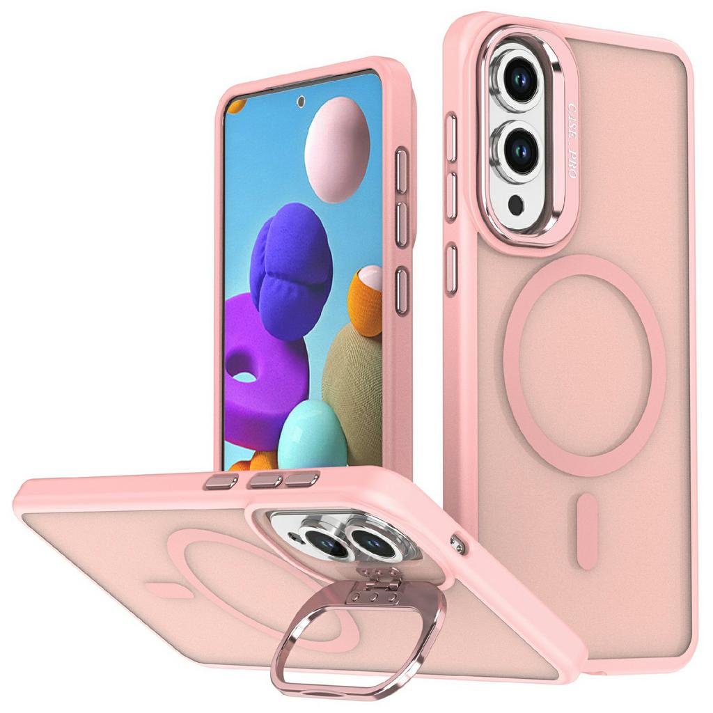 For Samsung Galaxy S25 Edge Magnetic Case Foldable Kickstand Matte PC + TPU Phone Cover