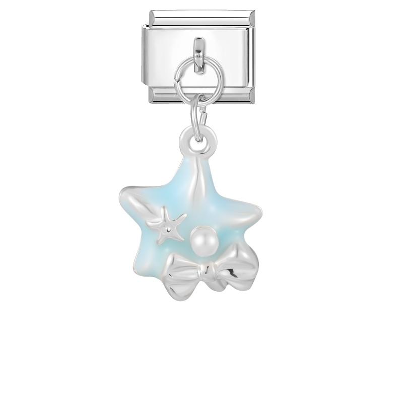 Crystal Moon Butterfly Rose Star Bow Cats Pendant Italian Charm Link Fit 9mm Stainless Steel Bracelet Women Jewelry DIY Making