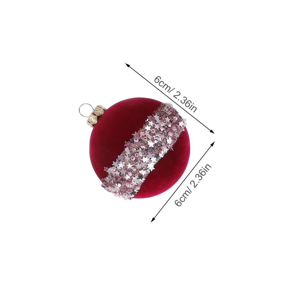 16 Stück Weihnachtsdekorationskugel zum Aufhängen Rot 6 cm Beflockt Bruchsichere Ornamente für Feiertags-Heimbaumdeko Weihnachtsfeier