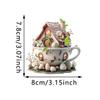 Easter Pendant 2d Flat Acrylic Coffee Cup House Easter Egg Ornaments Coffee Cup House Easter Egg  Hangable Decor Party Supplies