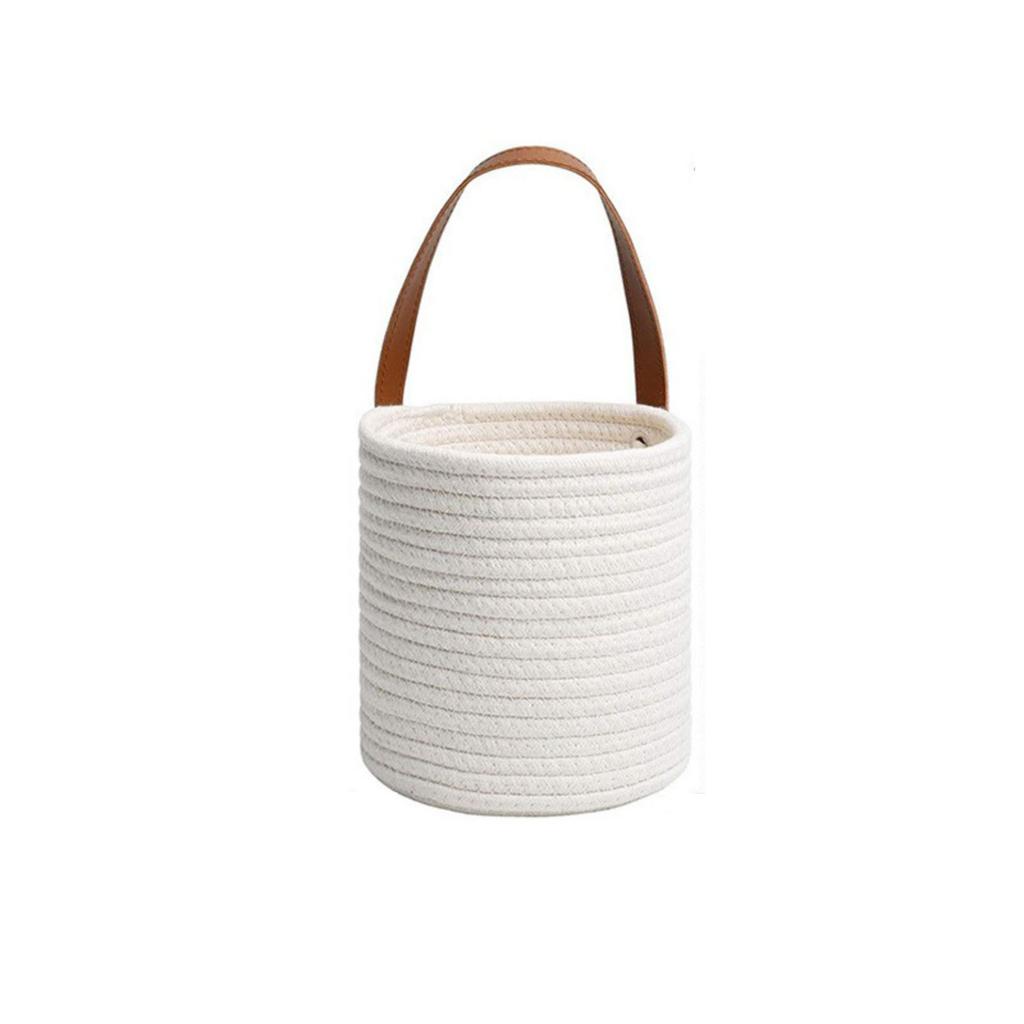Wall Hanging Rope Basket With Artificial Decor, Jute Woven Storage Organizer Flower Plants Basket