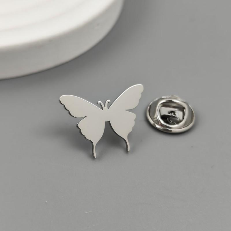 Butterfly Brooch Cufflinks Simple Niche Symmetrical Cutting Design Creative Versatile Accessories 14k
