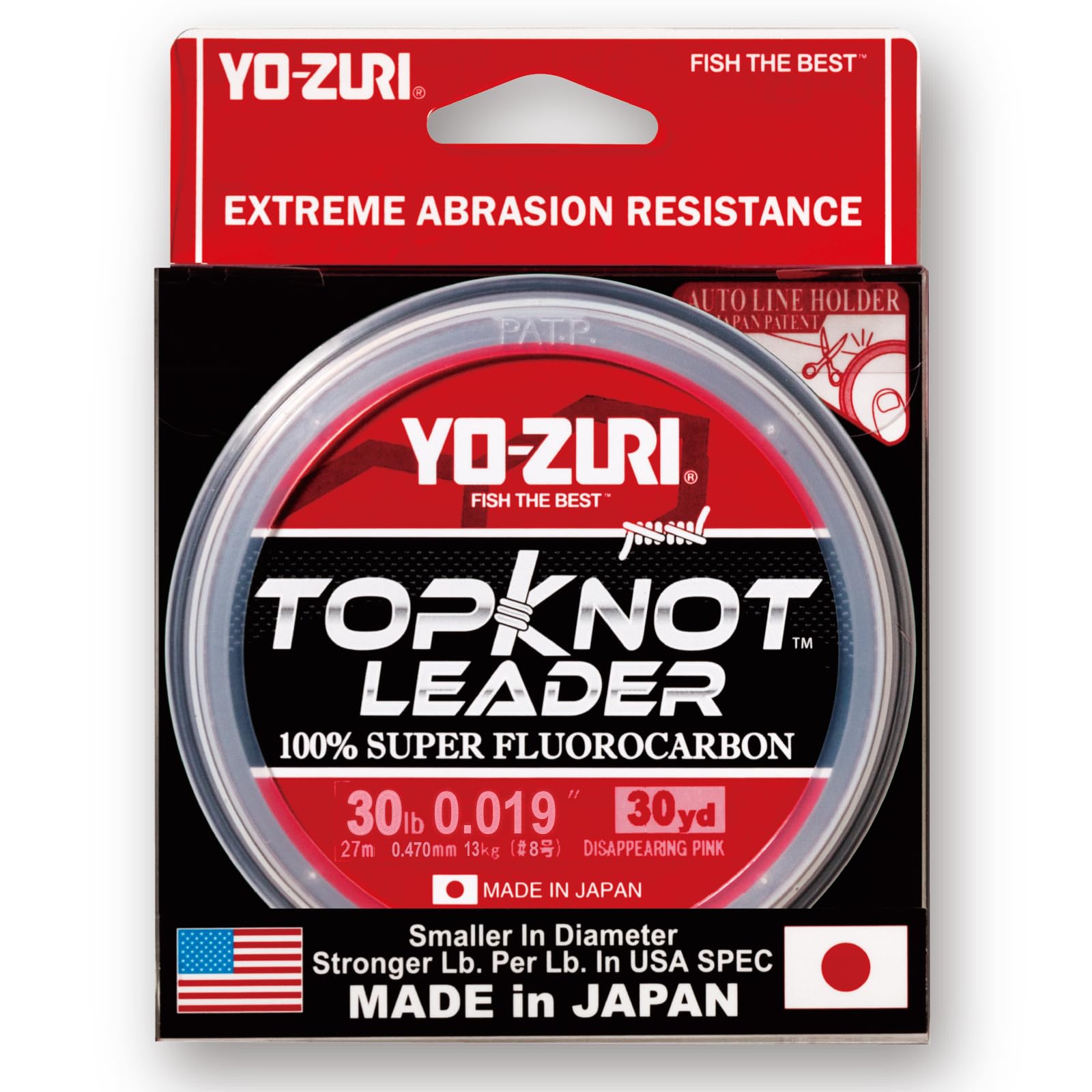 

YO-ZURI Topknot Leader 30YDS 30Lbs fluorocarbon line, pink рожевий