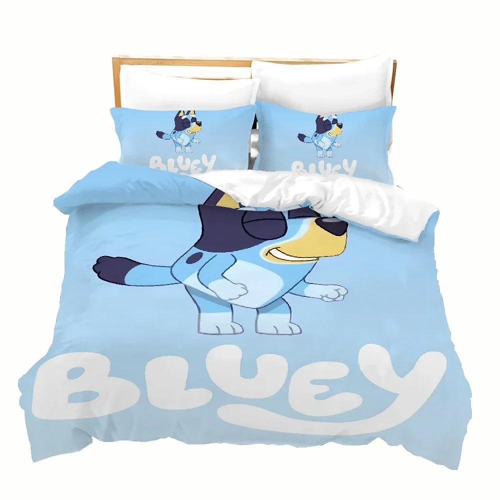 Tilpasset Tegneserie B-Blueys Bandit Chilli Dynetrekk Putetrekk Sengetøy Sett Voksen Gutt Jente Soverom Barn Enkelt Dobbelt