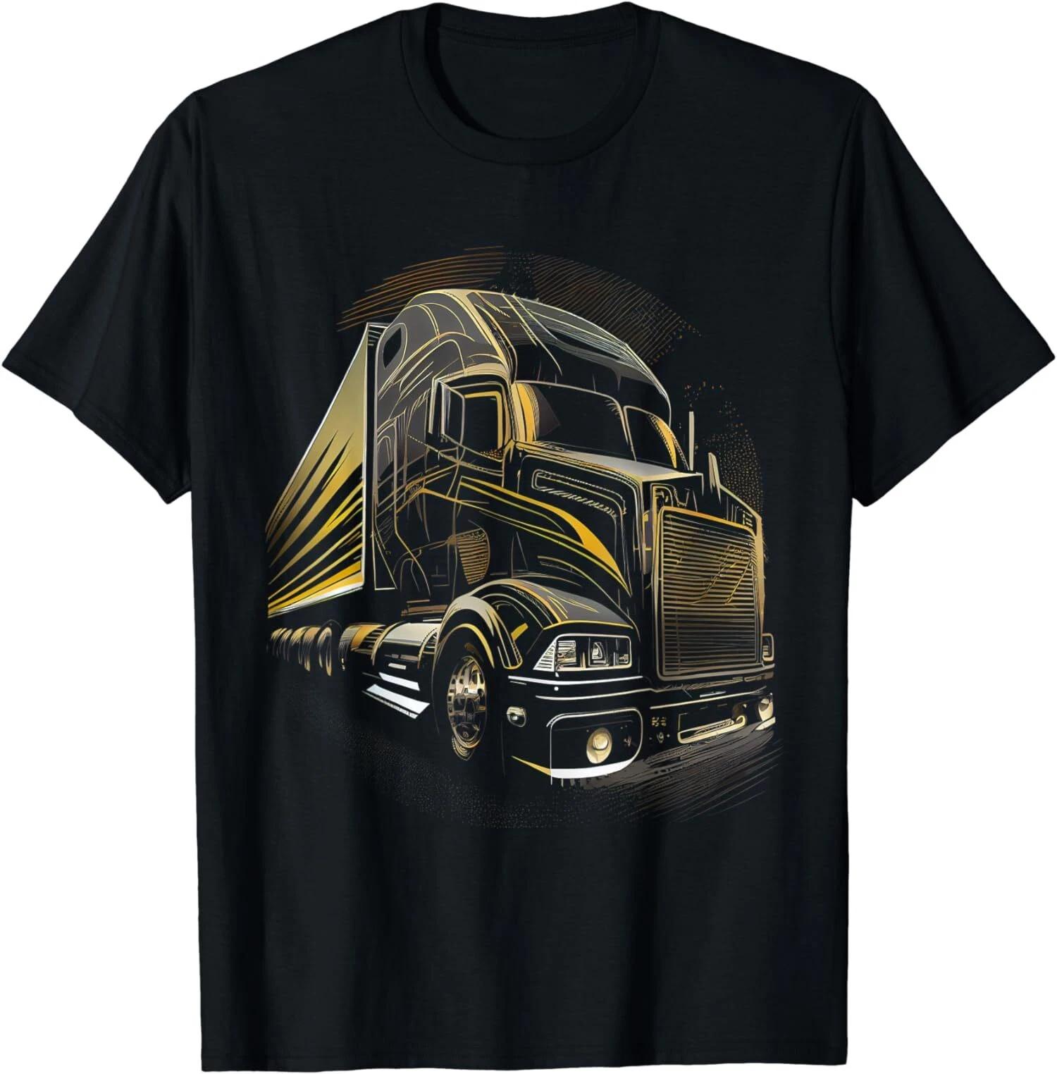 US American Flag Trucker Truck Driver Gift T-Shirt Made In USA XXXL