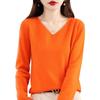 Hengyuanxiang Women's V-Neck Wool Sweater: Elegant, Slim-fit, Soft and Fluffy Knit Base Layer for Autumn/Winter.