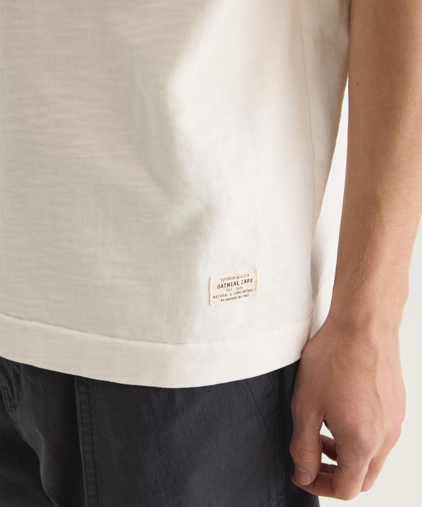 Oteumilkape Heavy Slub Cotton One-Pocket T-Shirt - Off White