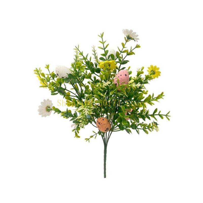 Happy Easter Day Decor Festive Easter Flower Arrangement Simulated Flower Branch for Home School and Store Display Top Sale