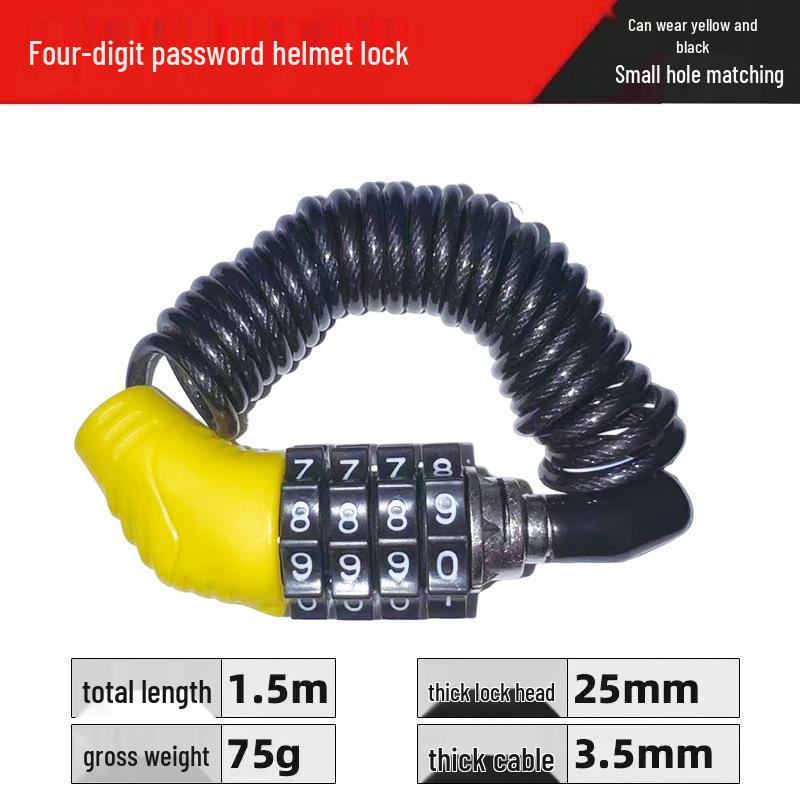 Universal Electric Vehicle Helmet Lock with Key Hook for Motorcycle Safety