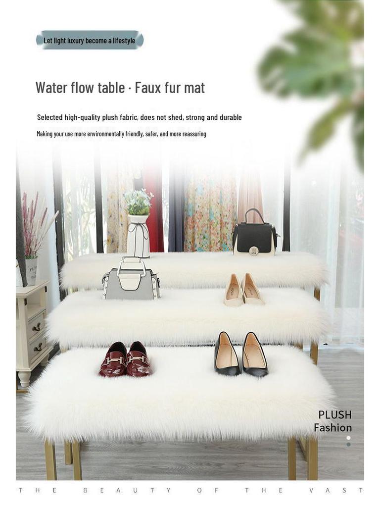 White Faux Fur Display Mat for Surfaces and Decor