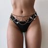 Sexy pasový řetízek Vícevrstvý břišní řetízek s kamínky Módní trend šperky pro ženy Festival Rave Párty doplňky