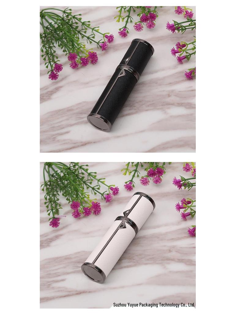 5ml High-End Leather Portable Perfume Refill Bottle with Bottom Filling Spray