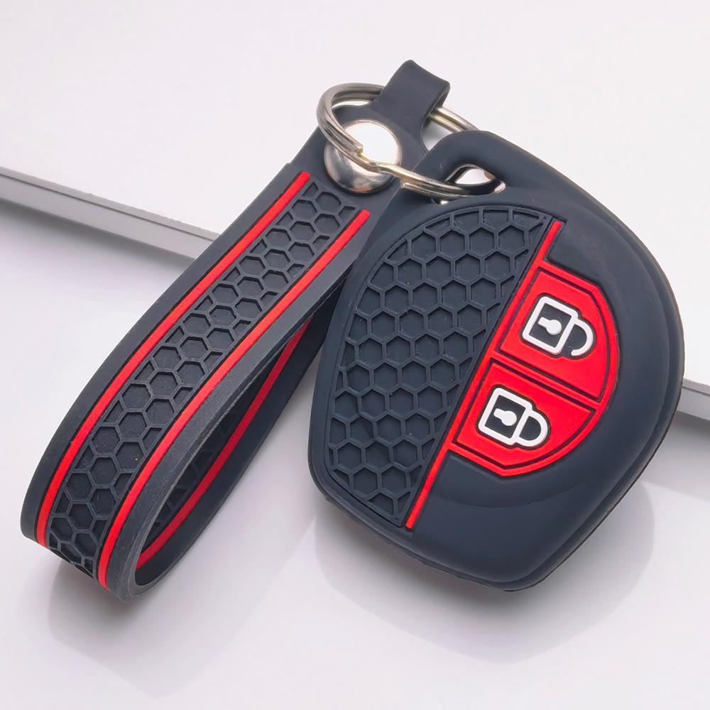 Anti Slip Car Key Protector for Suzuki Swift Alto Jimny SX4 Vitara Ignis Celerio Dzire with Keychain Honeycomb Texture Shockproof Key Shell Accessory