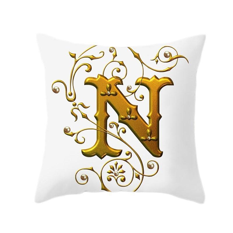 45x45cm Gold 26 English Letters Luxury Decorative Pillowcase Sofa Seat Cushion Cover Wedding Party Home Decor Hold Pillowcase