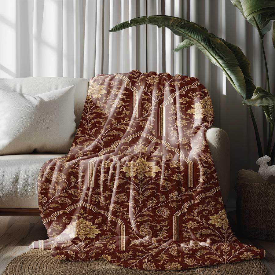 Floral Pattern Blanket Microfiber Flannel Cover Blanket Bedroom Living Room Sofa Soft And Comfortable Home Decoration