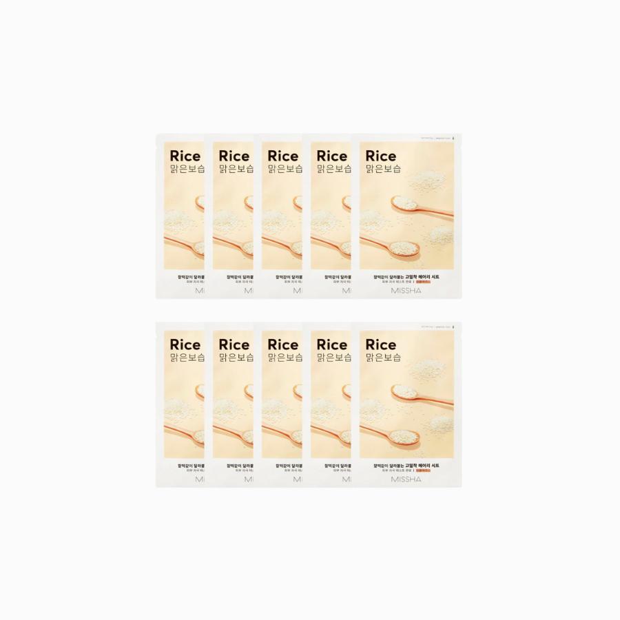 MISSHA Airy Adhesive Sheet Mask Rice, 20 sheets 19g