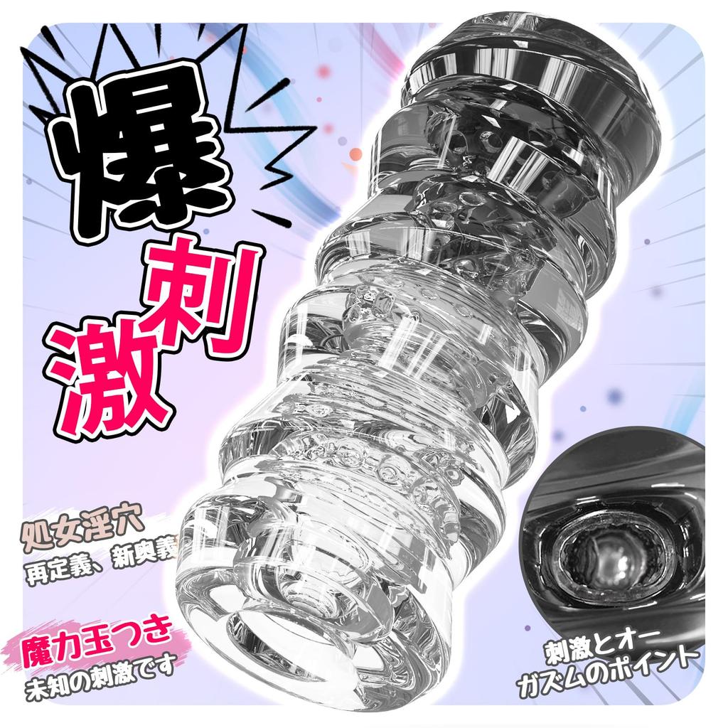 3D Realistic Pocket Pussy for Men Male Masturbator with Soft Stretch Reusable Adult Sex Toy for Intense Solo Play - Tunnel, (Black + Transparent)