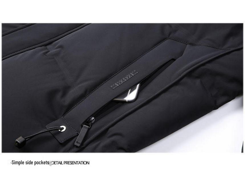 Doudoune à Capuche Mi-Longue pour Homme - Manteau d'Hiver Épais, Chaud et Décontracté