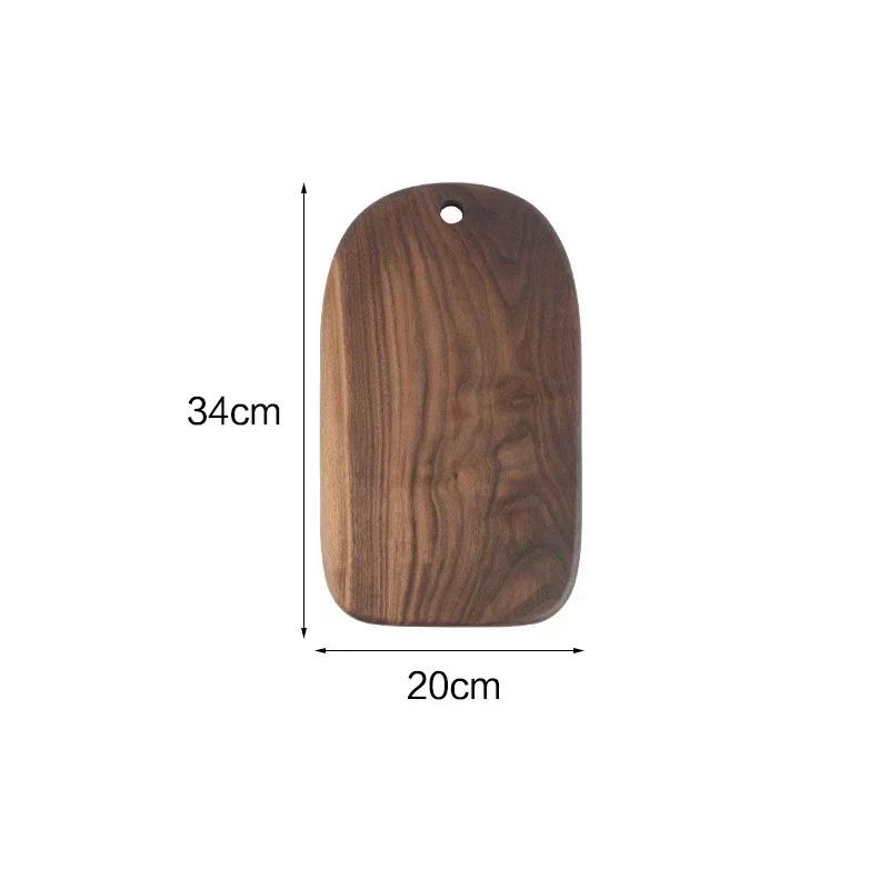 Solid Wood Chopping Boards with Handle, Cutting Board, Black Walnut Fruit Cutting Board, Western Restaurant Bread Board