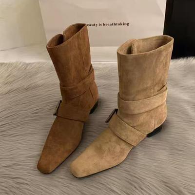 Fashion Ankle Boots for Women Suede Pointed Toe Fashion Shoes Sexy Luxury Woman Winter Botas 2025 New Designer Dress Zapatos Mujer Boots