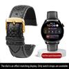 Calfskin strap Bracelet Carbonfiber Grain Watchband 18mm 20mm Red Orange Stitching Watch Band 21mm 22mm 23mm 24mm Watch Strap