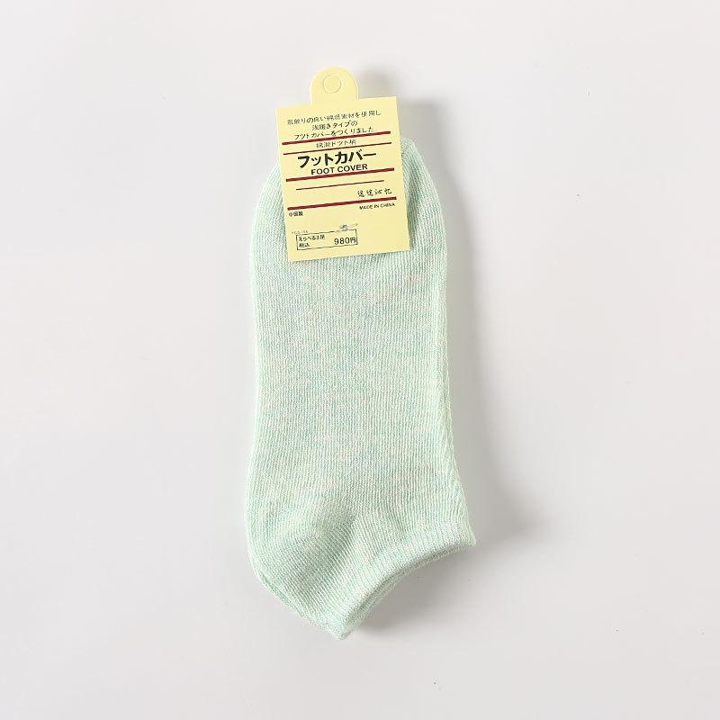Women's Spring and Summer New Solid Color Candy Cotton Boat Socks