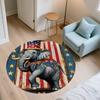 Striped Elephant,Round Area Rug,Carpet Rug for Living Room Bedroom Sofa Playroom Decor,Non-slip Floor Mat