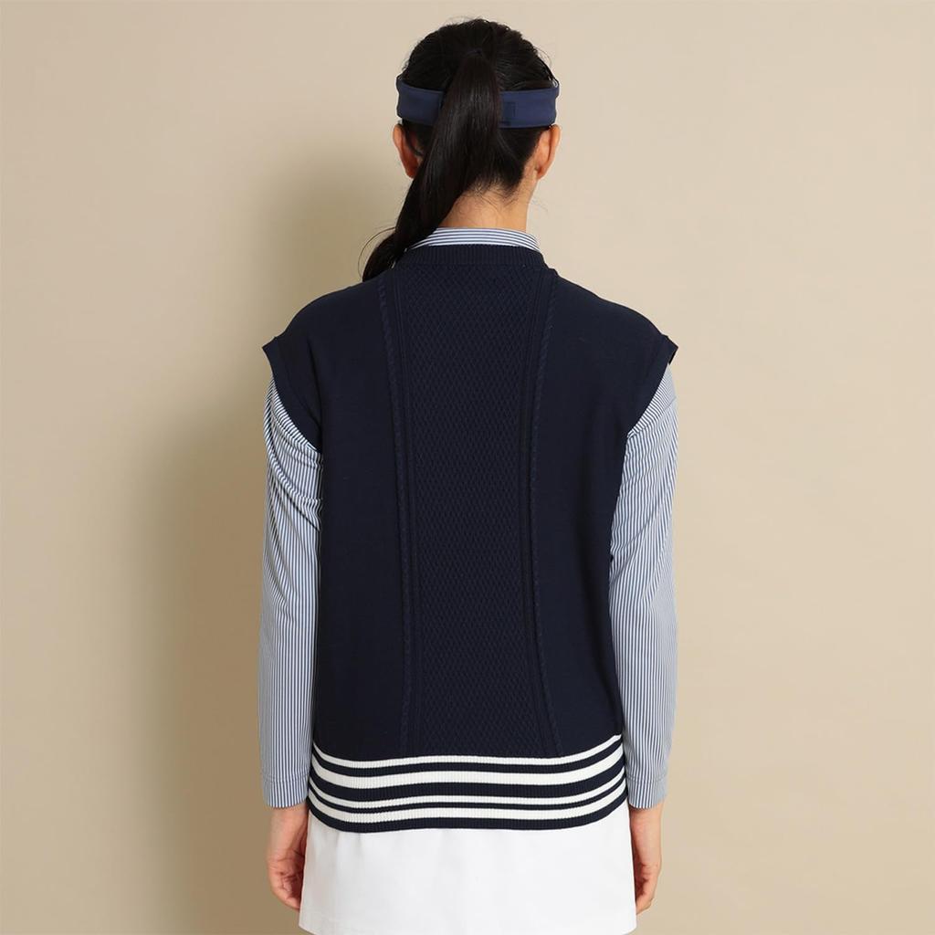 Callaway Women's Crew Neck Knit Vest (Brand Logo, Cable Knit) / Golf / C24119201 1120_Navy S