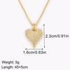 Nidin Light Luxury Trendy Heart Shape Hollow Design Charm Pendant Necklace For Women Men Sparkling Zircon Chain Jewelry Gifts