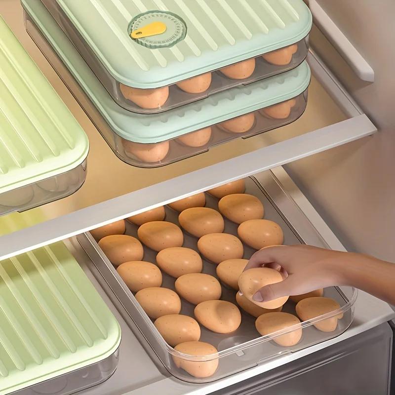 24 Grid Eggs Holder Stackable Freezer Storage Organizers Egg Storage Container Plastic Egg Carton Kitchen Egg Storage Box Tray