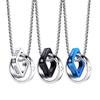 Simple Double-ring Men's Necklace Pendant Tide, Personalized Decoration Light Luxury Niche, Tide Brand 2026