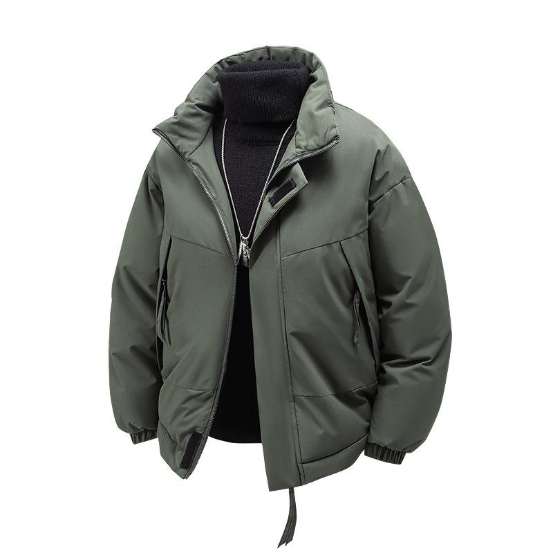 Zimowy Bawełniany Płaszcz Pogrubiony Stójka Modna Młodzieżowa Odzież Wierzchnia Kurtka